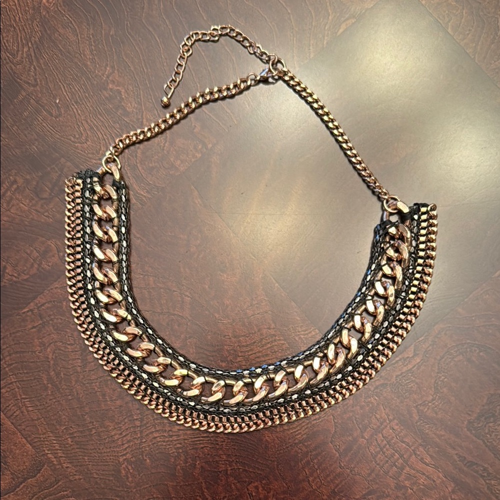 Rose Gold and Black Statement Necklace